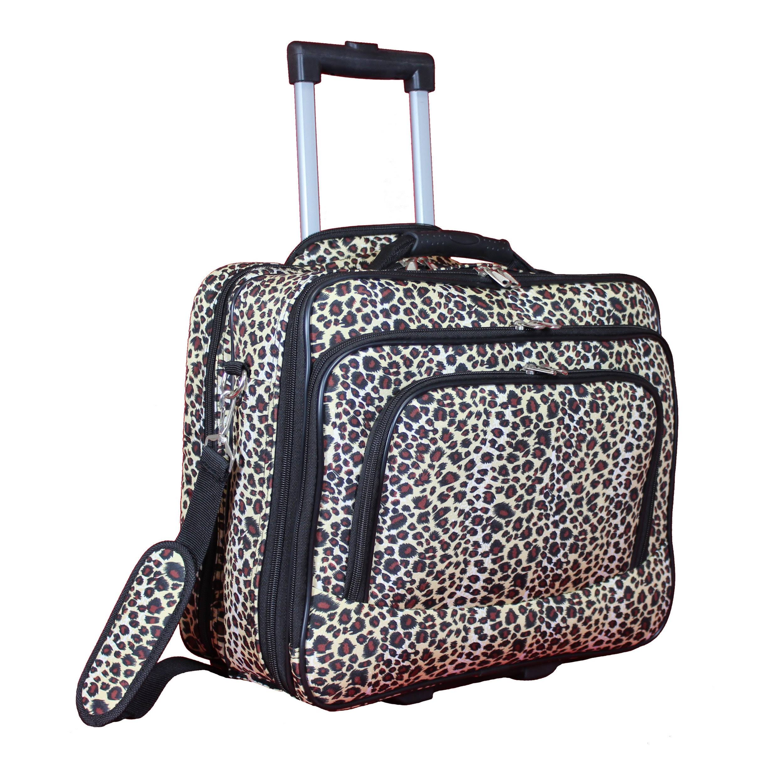 World Traveler Leopard Rolling 17-inch Laptop Business Case
