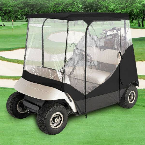 North East Harbor Golf Club Cart Cover Enclosure with Clear Window / Doors 2 Seater Zippered Doors