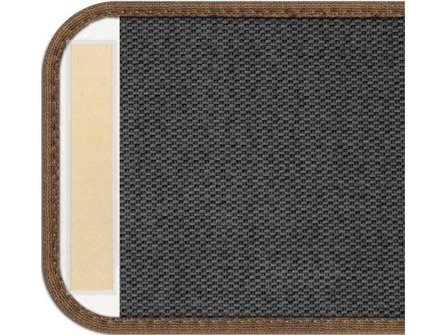 Set of 15 Adhesive Carpet Stair Treads - Toffee Brown - 8 in. x 30 in.