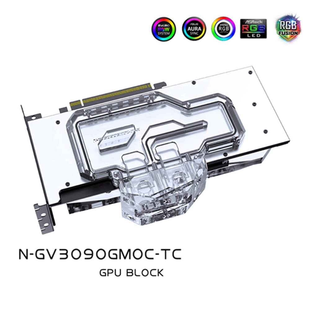 GPU Water Block Graphics Card Water Cooling Block for Gigabyte RTX3080/3090 Gaming OC Backplane Water Cooling GPU Card/Copper Radiator N-GV3090GMOC-TC