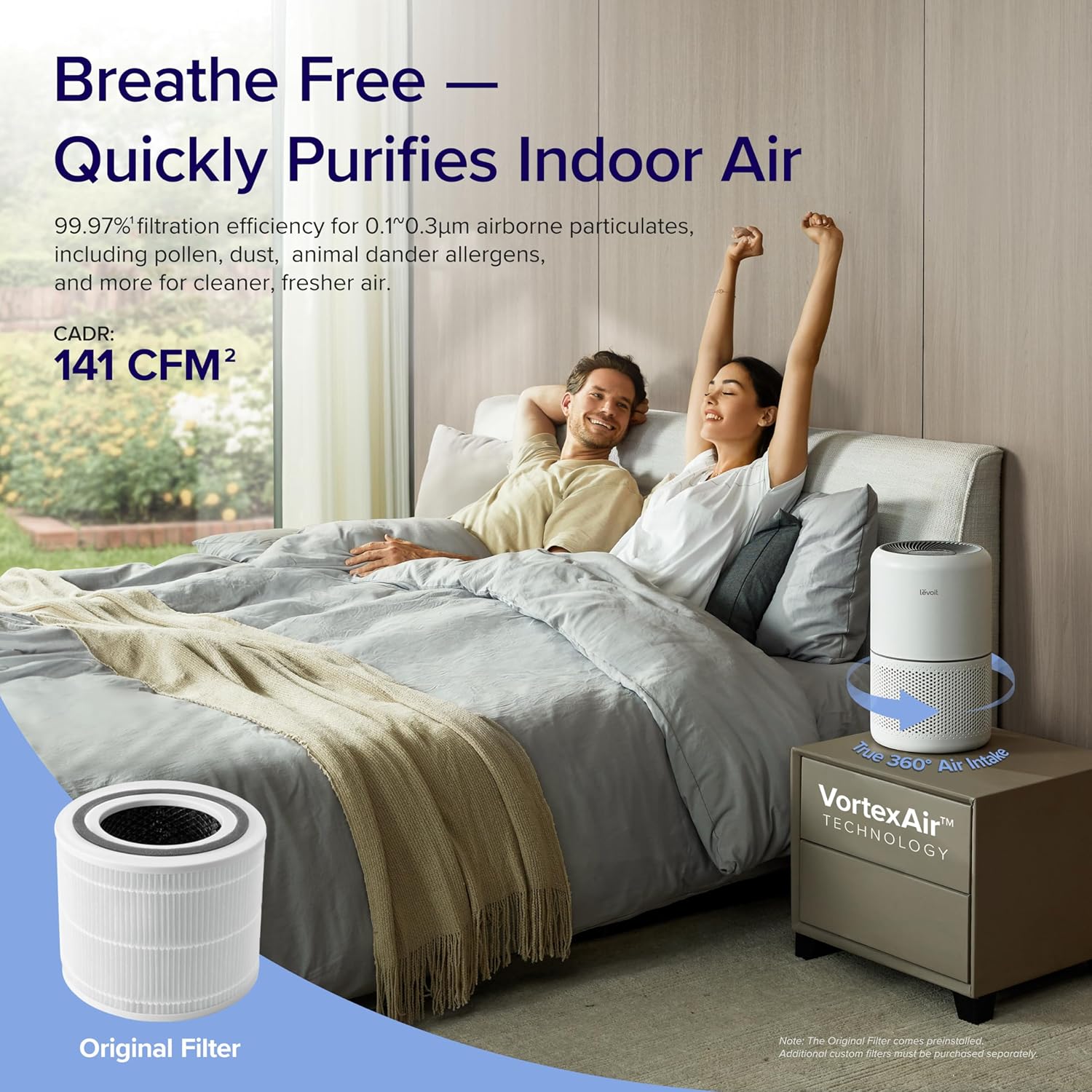 Levoit Air Purifier and Humidifier Bundle for Home, Bedroom, Nursery