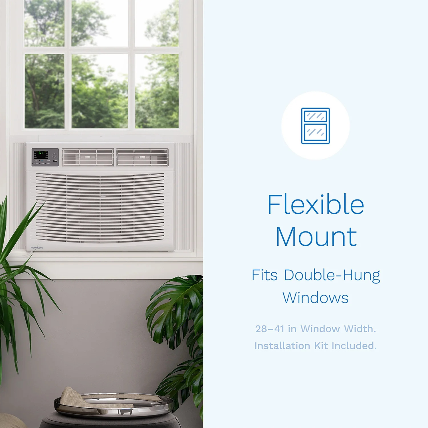 hOmeLabs Window Air Conditioner 15000 BTU - Energy Efficieint, Digital Thermostat, Remote Control - Ideal for Rooms up to 700 Sq. Ft.