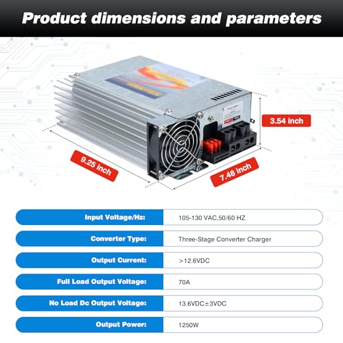 Rv Power Converter Inverter Charger 12v rv Converter 80 Amp Progressive Dynamics PD9280AV Inteli-Power 9200 Series Converter/Charger with Built-in Charge Wizard for Rv Camper Caravans