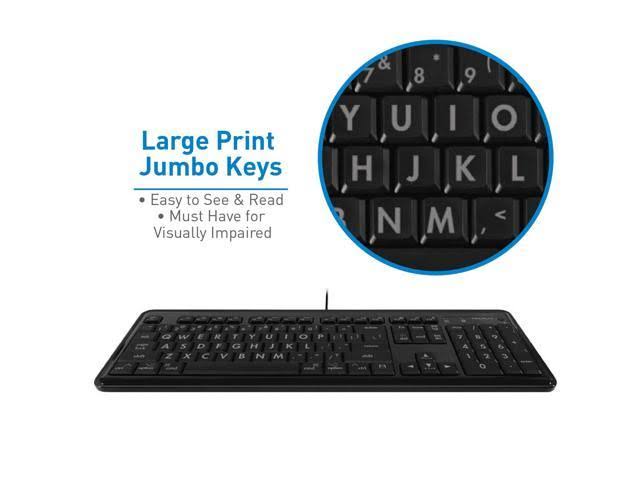Macally XKEYLEDLP Large Print 7-Color Backlit Full Size USB Keyboard for Mac