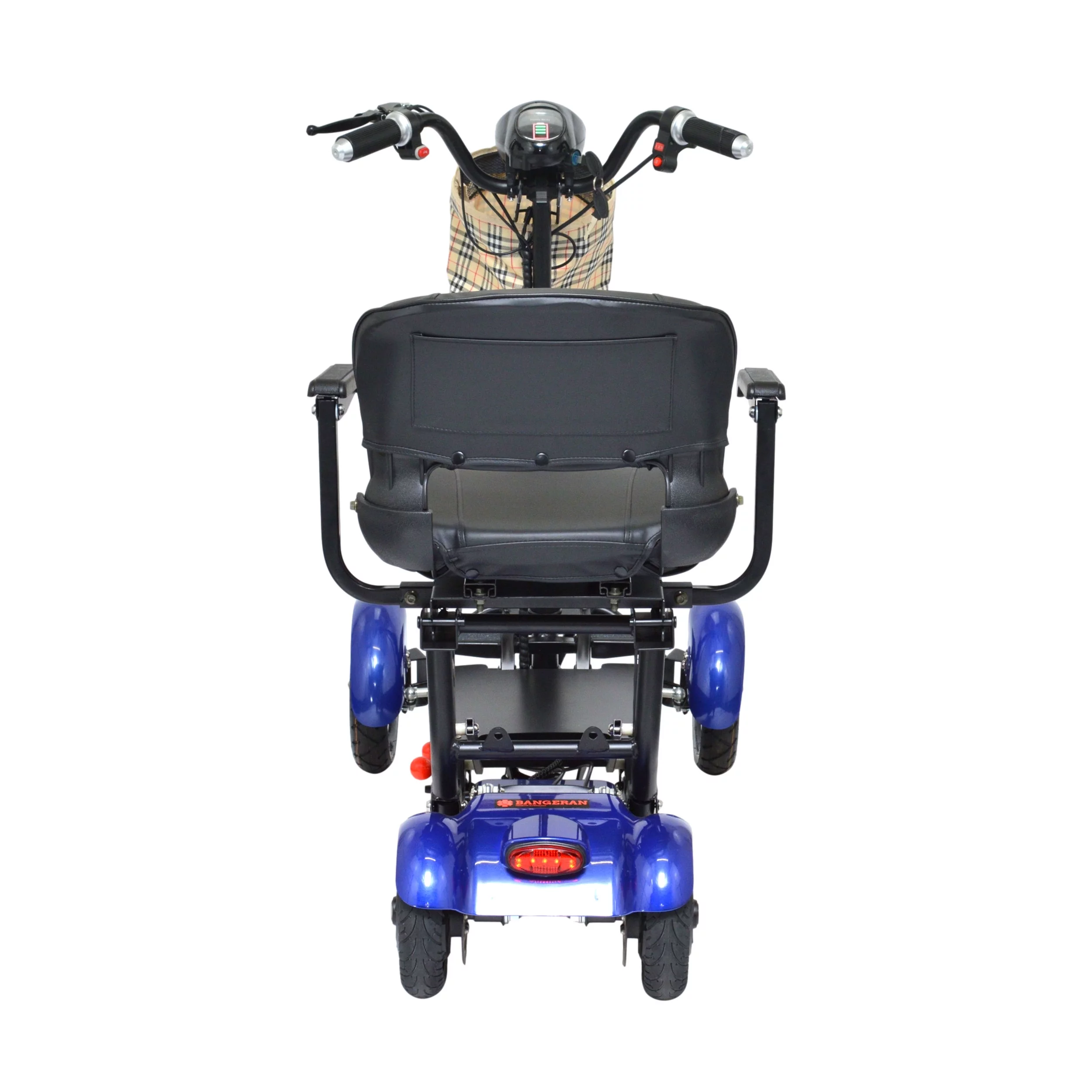 Bangeran Electric Mobility Scooter, 4 Wheel Foldable Portable, Up to 12 Miles - Blue