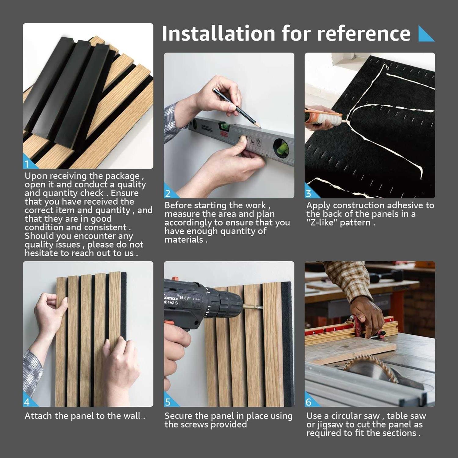 Art3d 2 Wood Slat Acoustic Panels for Wall and Ceiling - Shop Hardware Tools Online Store