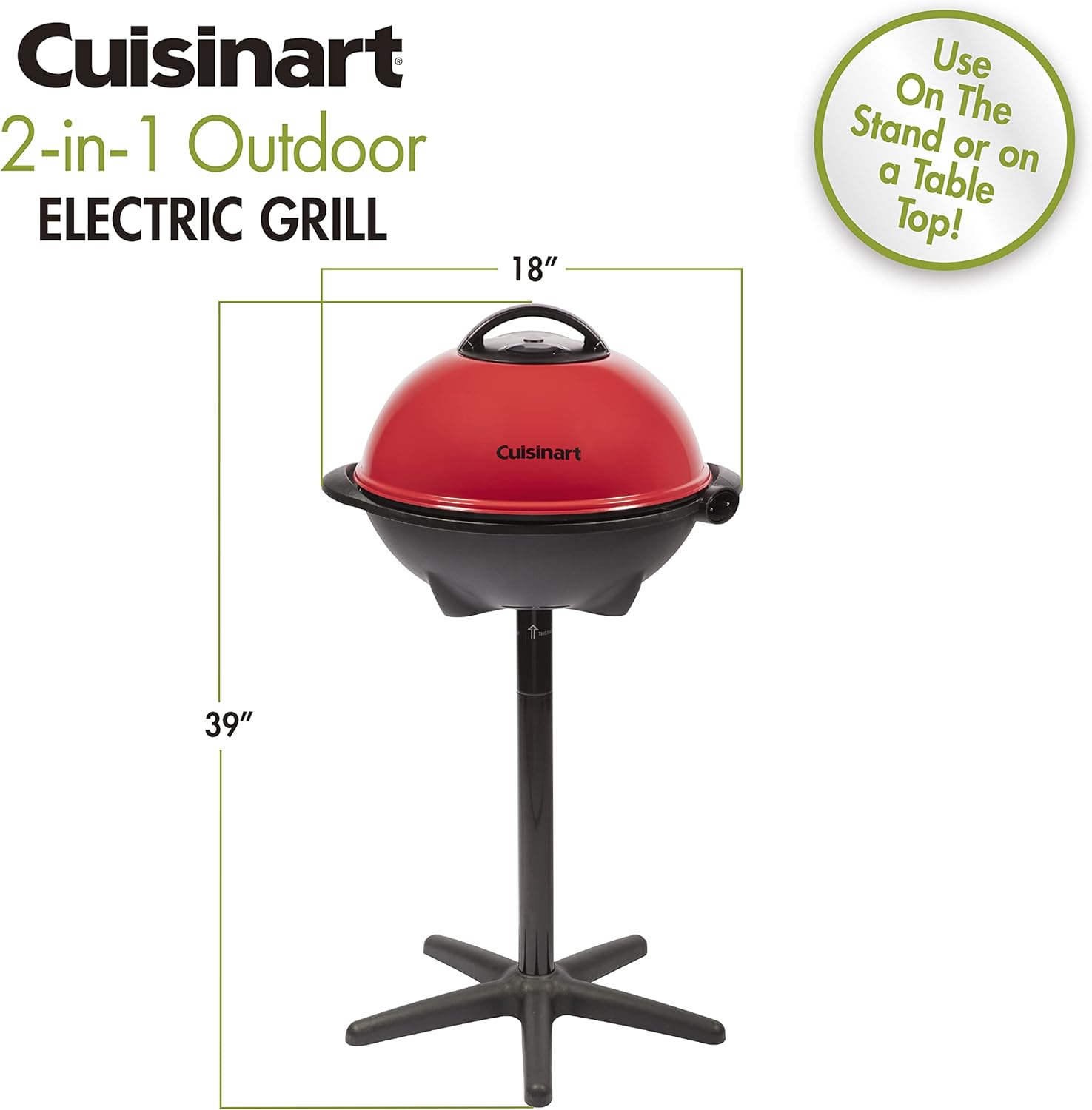 Cuisinart CEG-115 2-in-1 Outdoor Electric Grill, 240 sq. inch Cooking Space
