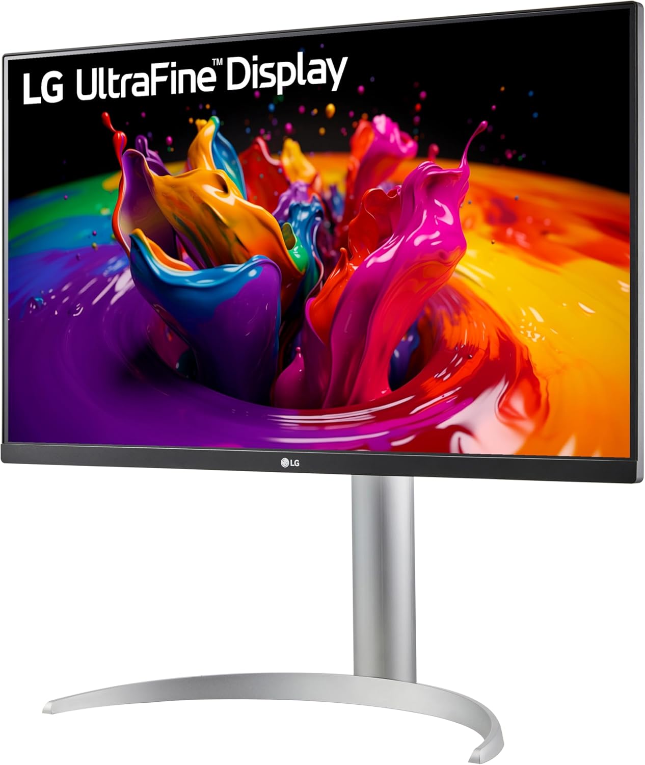 LG 27UP650-W Monitor 27” UHD (3840 x 2160) IPS Display, VESA DisplayHDR 400, DCI-P3 95% Color Gamut, 3-Side Virtually Borderless Display, Height/Pivot/Tilt Adjustable Stand – Silver