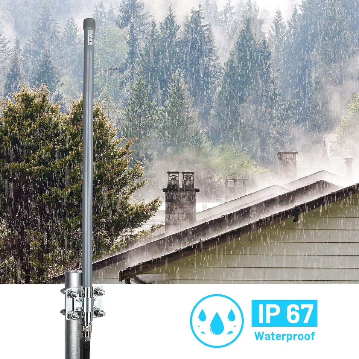 XRDS-RF 5 dBi LoRa Antenna 915Mhz Antenna Outdoor Omni-Directional Antenna with KMR240 Cable and Adapter for Helium Network Helium Miner Hotspot