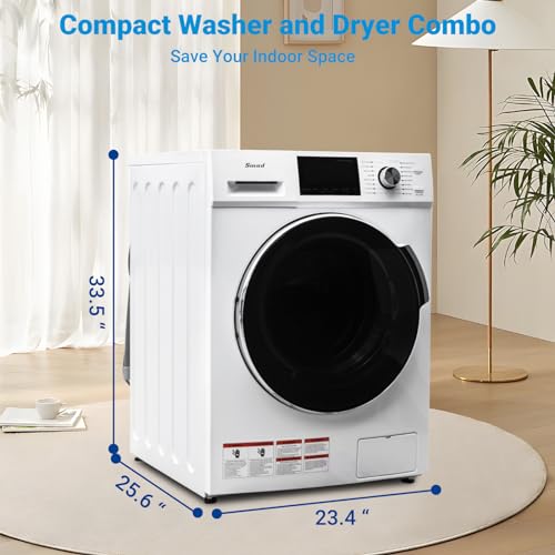 Smad Washer and Dryer Ideal for Home, Apartment, Laundry, Hotel, White