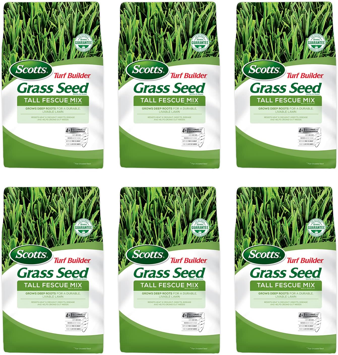 Scotts Turf Builder Grass Seed Tall Fescue Mix, 20 lb. - Full Sun and Partial Shade - Seeds up to 5,000 sq. ft. Pack of 2