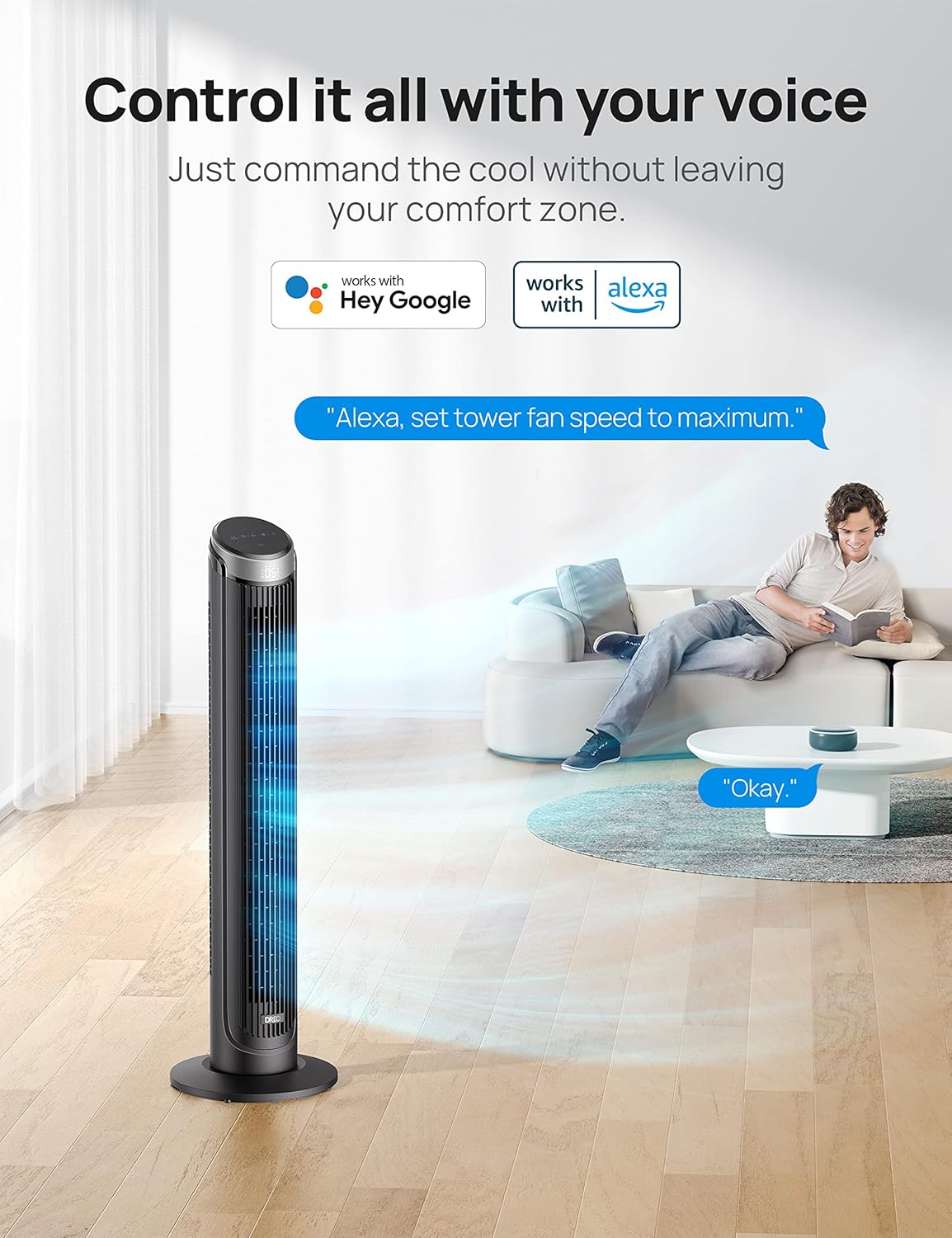 Dreo Smart Tower Fan Bundle with Remote and Voice Control