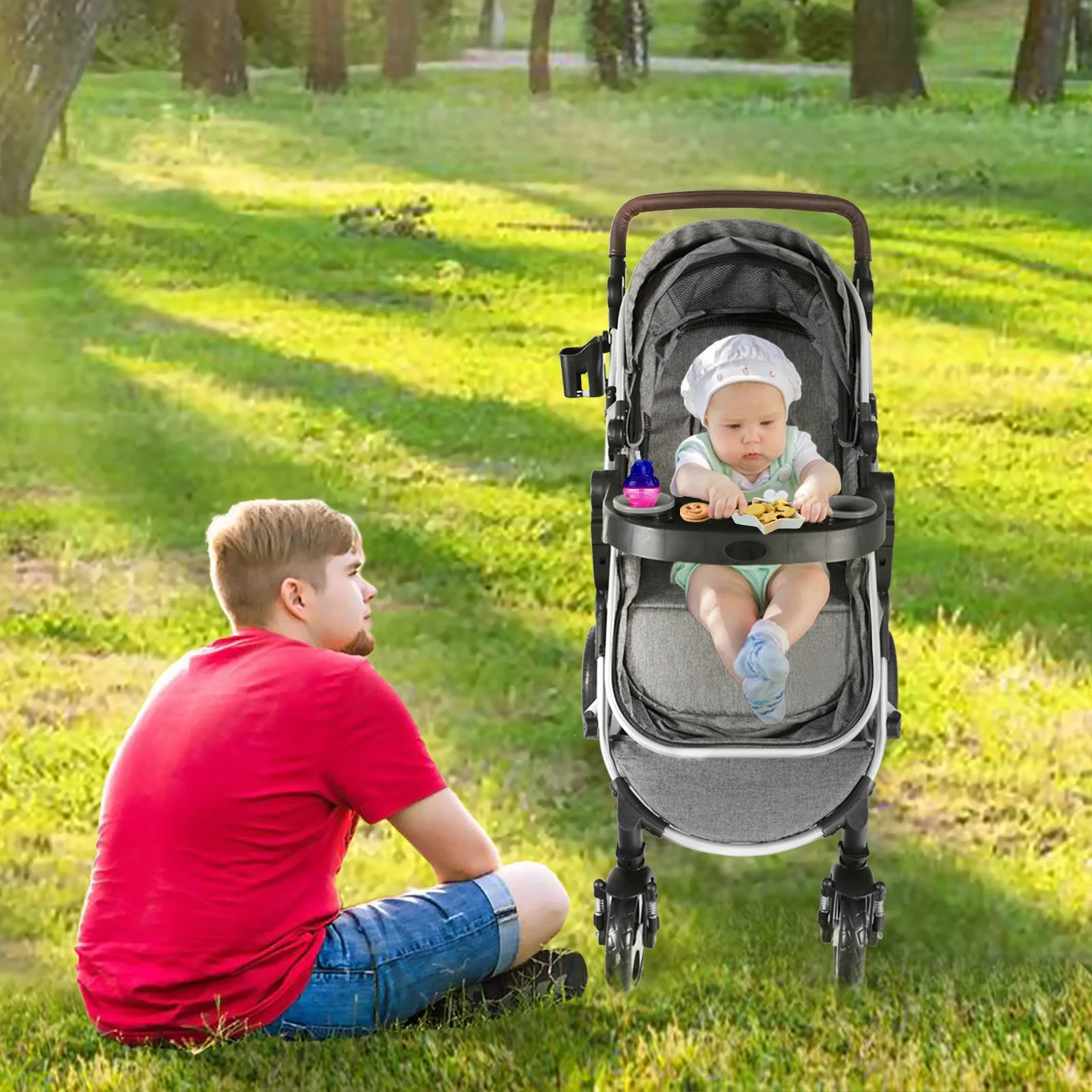 AILEEKISS 3 in 1 Baby Stroller Reversible Newborn Bassinet Stroller & Unisex Infant Carriage, Grey