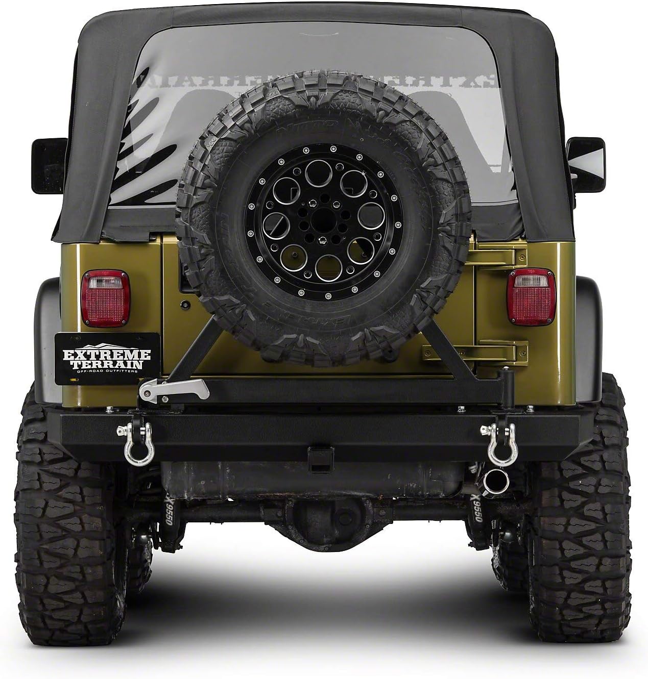 Barricade Classic Rear Bumper with Tire Carrier Compatible with 87-06 Jeep Wrangler YJ & TJ