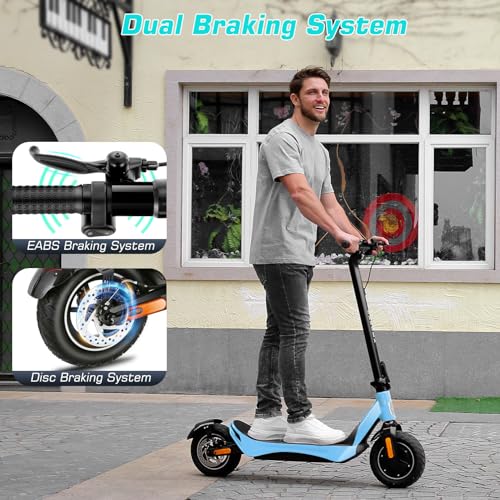 Caroma Electric Scooter Adults, 850W Motor, Max 36 Mph & 30-37 Miles Long Range, 10 Inch Run-Flat Tires, Folding E-Scooter with Dual Motor and Dual Brakes, Smart Control