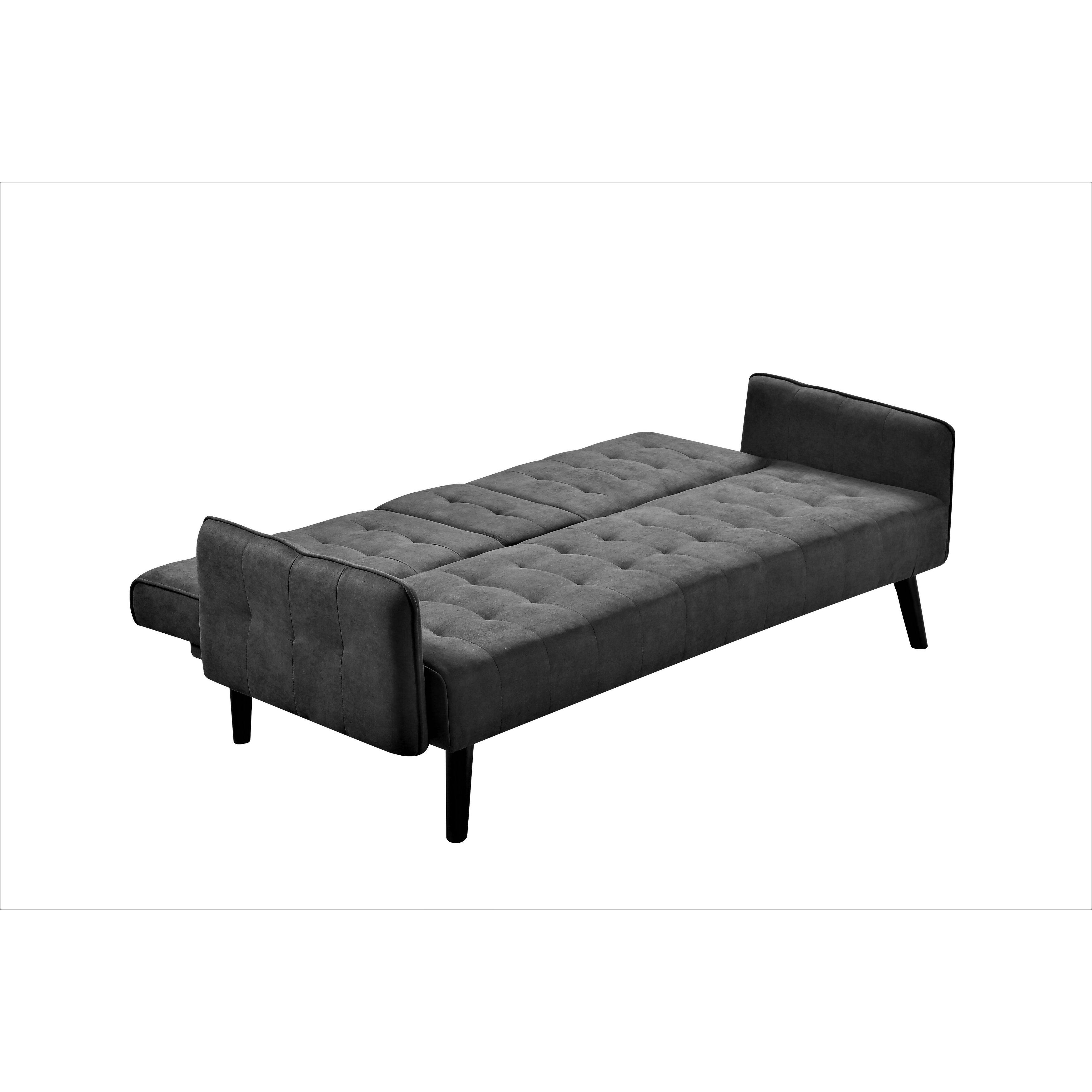 Hash Tufted Upholstered Futon Sleeper - Grey