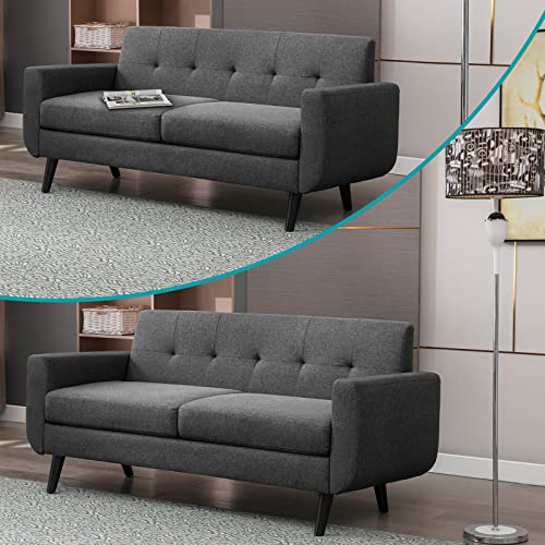 BALUS 68" W Sofa Couch, Upholstered Loveseat Sofa, Mid Century Modern Couch Button Tufted 2 Seater Love Seat Sofa for Living Room/Bedroom/Apartment/Small Space, Easy Assembly