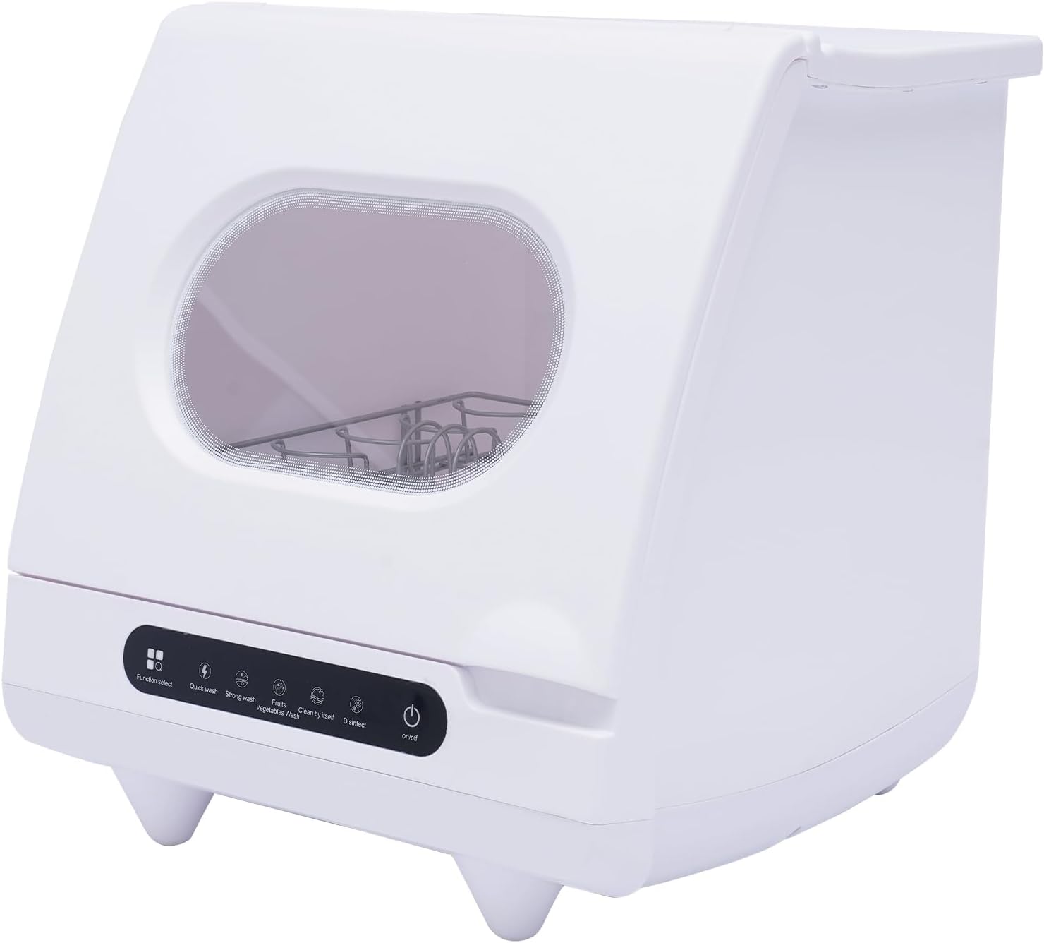 Countertop Dishwasher 1200W, Portable Mini Countertop Freestanding Compact Table Top Dishwasher with 5 Washing Programs and 360°Spray Arms for Apartments Dorms, White