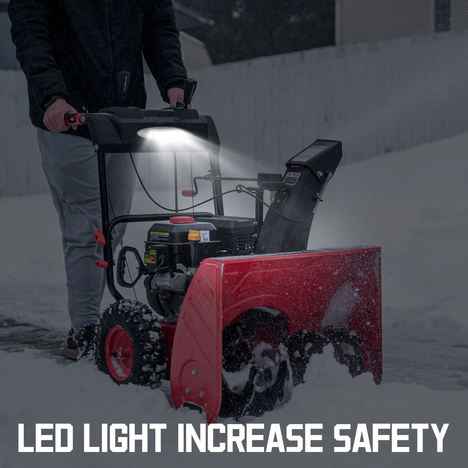 PowerSmart Gas Snow Blower: 24 in. Two-Stage, Electric Start, 212CC Self-Propelled Snow Blower with LED Headlight