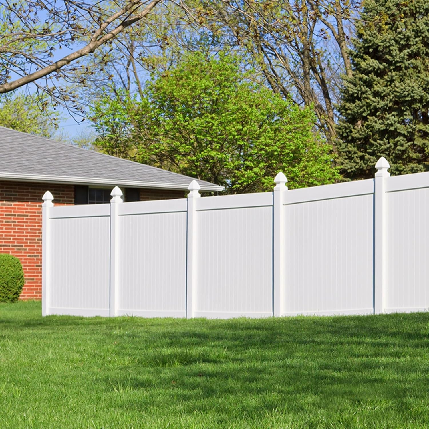 Vinyl Privy Fence Panels - 6ft.H x 6ft.W, Set of 2 Pcs Compatible with Outdoor Privy and Security