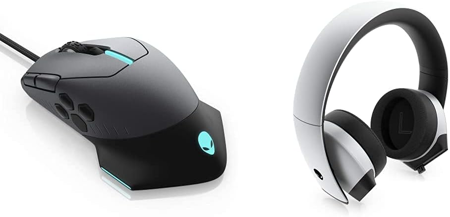 Alienware Wired/Wireless Gaming Mouse AW610M: 16000 DPI Optical Sensor - 350 Hour Rechargeable Battery Life - 7 Buttons - 3-ZONE Alienfx RGB Lighting