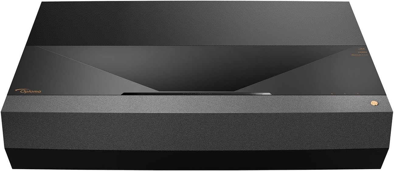 Optoma CinemaX P1 4K UHD Laser TV Home Theater Projector | Bright 3000 Lumens | Ultra Short Throw | Integrated NuForce Soundbar | Stream Netflix and Prime Video | Works with Alexa and Google Assistant