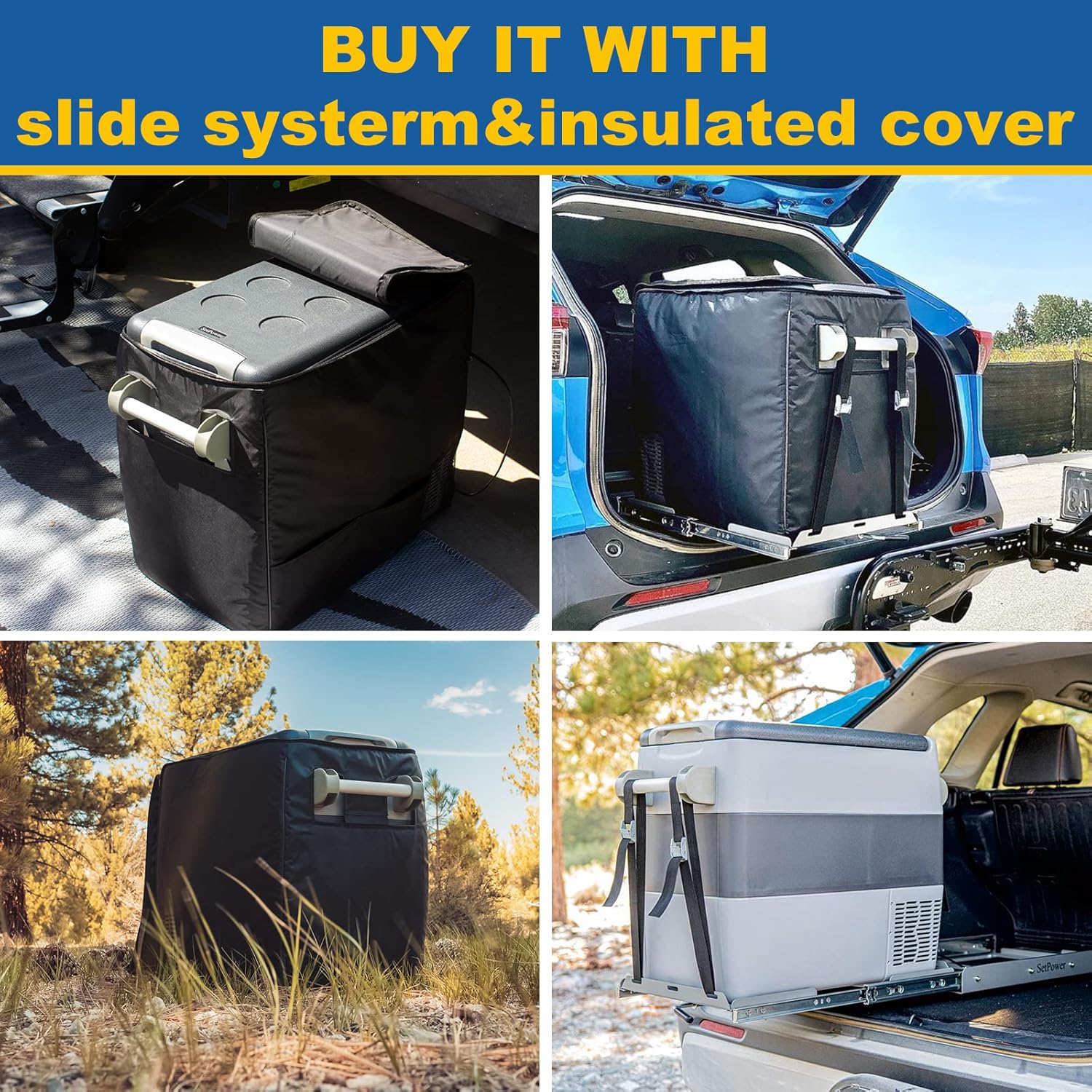 SetPower AJ40 Portable Refrigerator for Car, 12 volt Fridge Freezer, 12V Compressor Cooler, RV Refrigerator for Camping, 0℉-50℉, Dual Zone, Home and Car Use, DC 12/24V, AC 110/240V (43 Quarts)