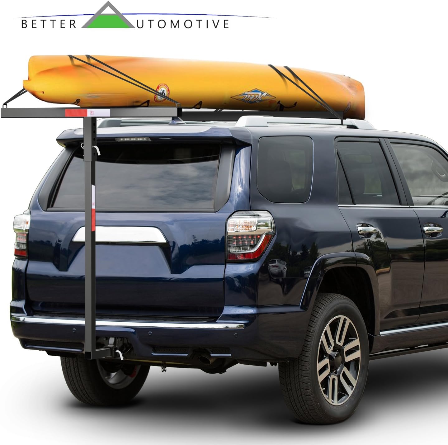BETTER AUTOMOTIVE 2” Truck Bed Trailer Hitch Mount Extender 500 LBS Capacity Utility Adjustable Universal Pick Up Extension Rack for Kayak Canoe Ladder Lumber Pipes Cargo Carrier Accessories with Pins