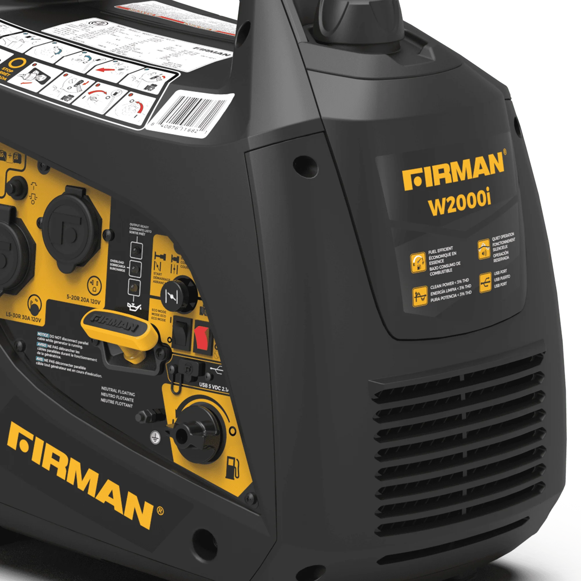 FIRMAN W01682 1600/2000 Watt Peak Gasoline Powered Inverter Generator