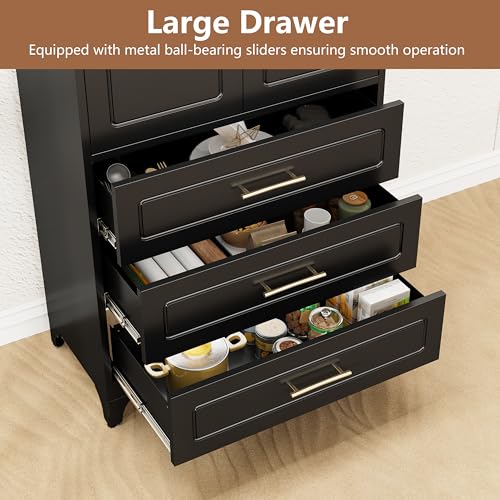 Metal Storage Cabinet with Doors and Shelves, 71 Inch Tall Kitchen Pantry Cabinet, Pantry Cabinets for Kitchen Storage, Freestanding Cupboard for Living, Dining Room, White, Assembly Required