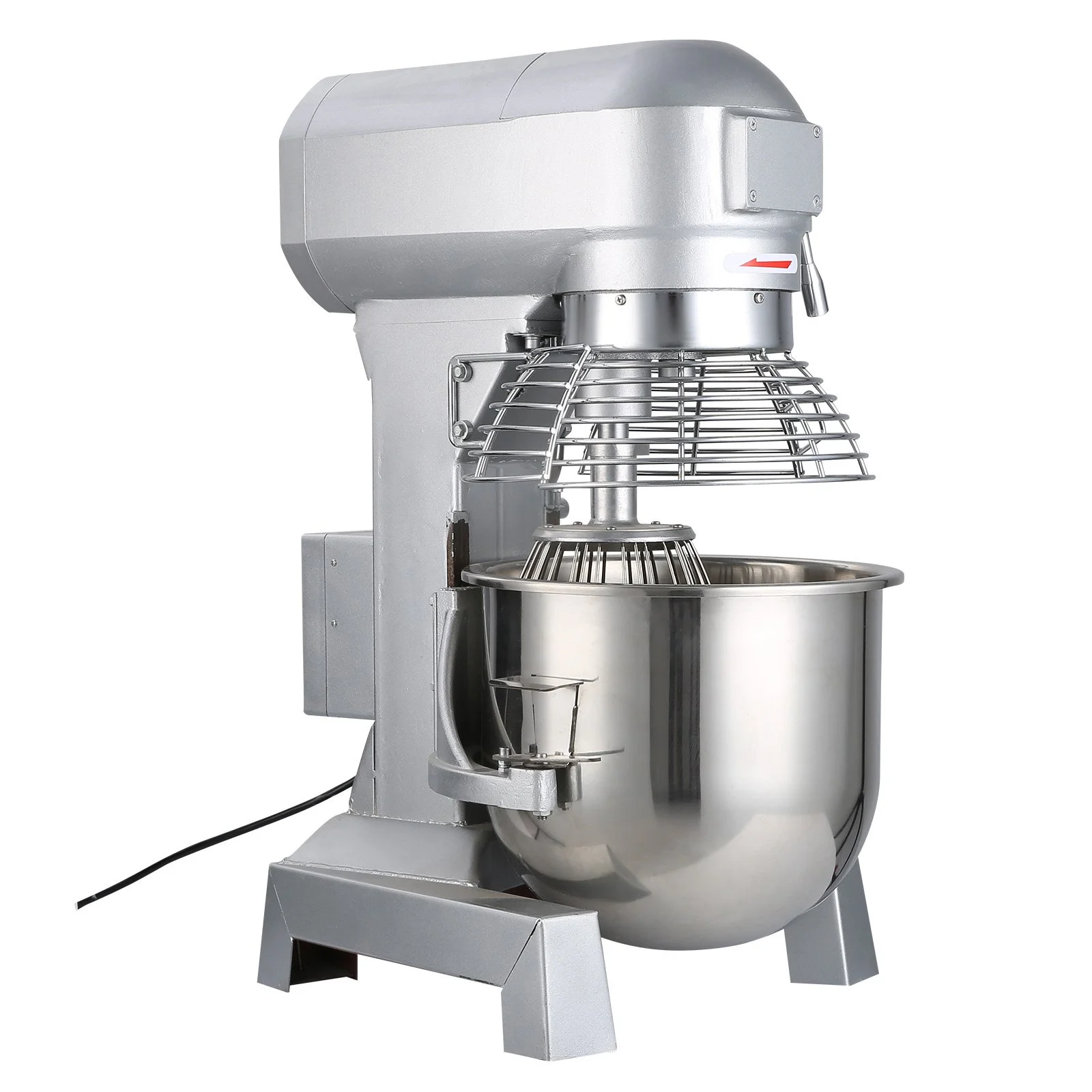 VEVOR Commercial Food Mixer, 15Qt 600W, 3 Speeds Adjustable, Heavy Duty 110V, Stainless Steel Bowl Dough Hooks Whisk Beater