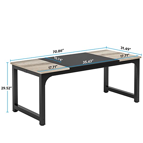 Tribesigns Modern Computer Desk, 63 x 31.5 inch Large Executive Office Desk Computer Table Study Writing Desk Workstation for Home Office, Spliced Desktop, White