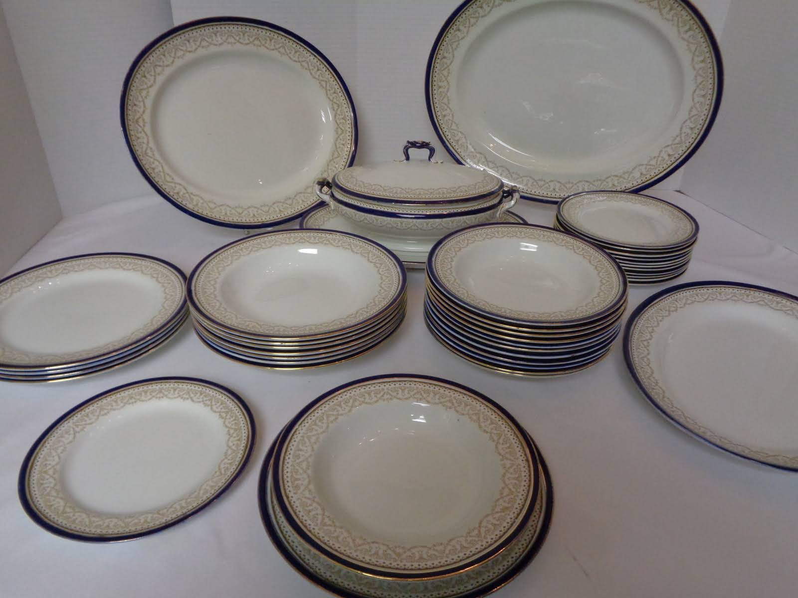 Antique Royal Doulton Dinner and Serving Set 42 Pieces