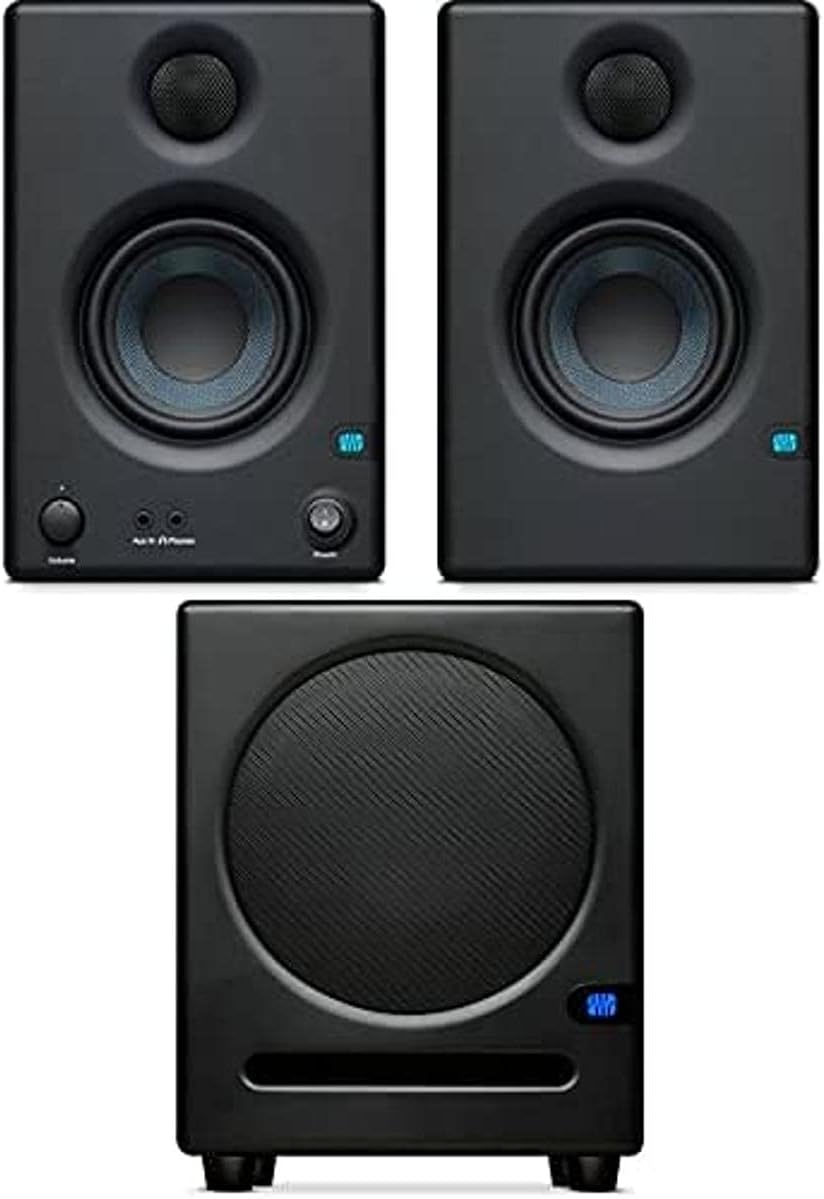 PreSonus Eris E3.5 Studio Monitors + E Sub 8 Subwoofer Bundle, 2.1 Speaker System