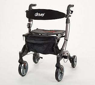 Drive Medical Foldable Lightweight Rollator with Light ,Titanium