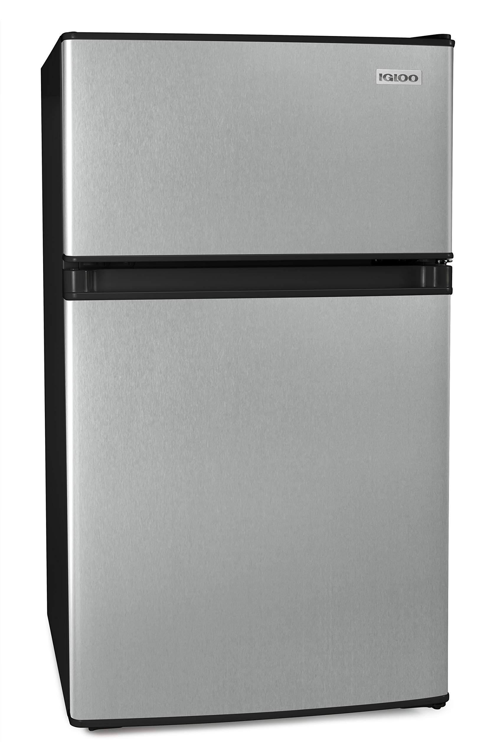 Igloo 3.1 Cu. ft. Stainless Steel Double Door Refrigerator w/ Freezer