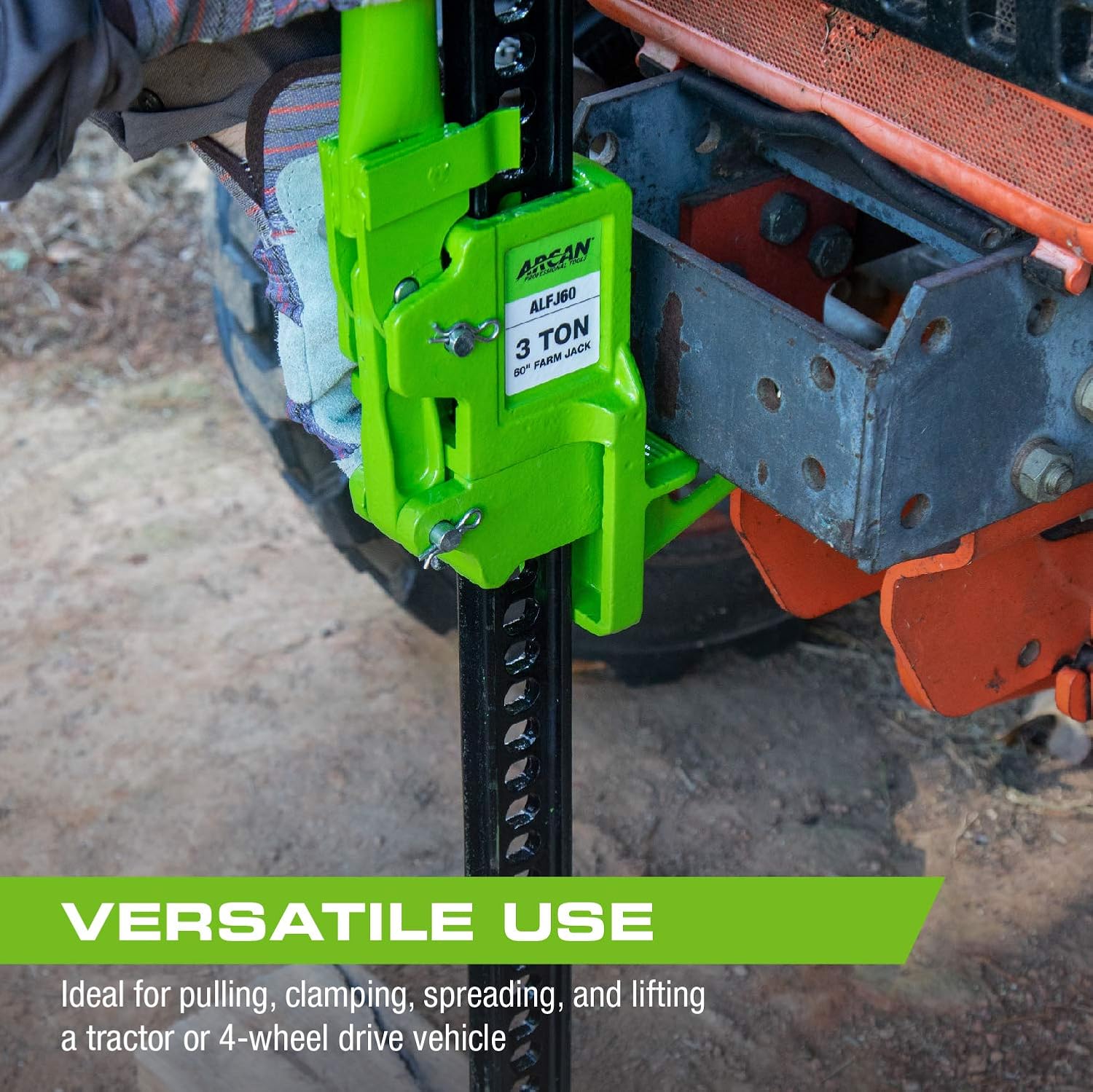 Arcan 60-Inch Heavy Duty Farm Jack with Ratcheting Design (ALFJ60)