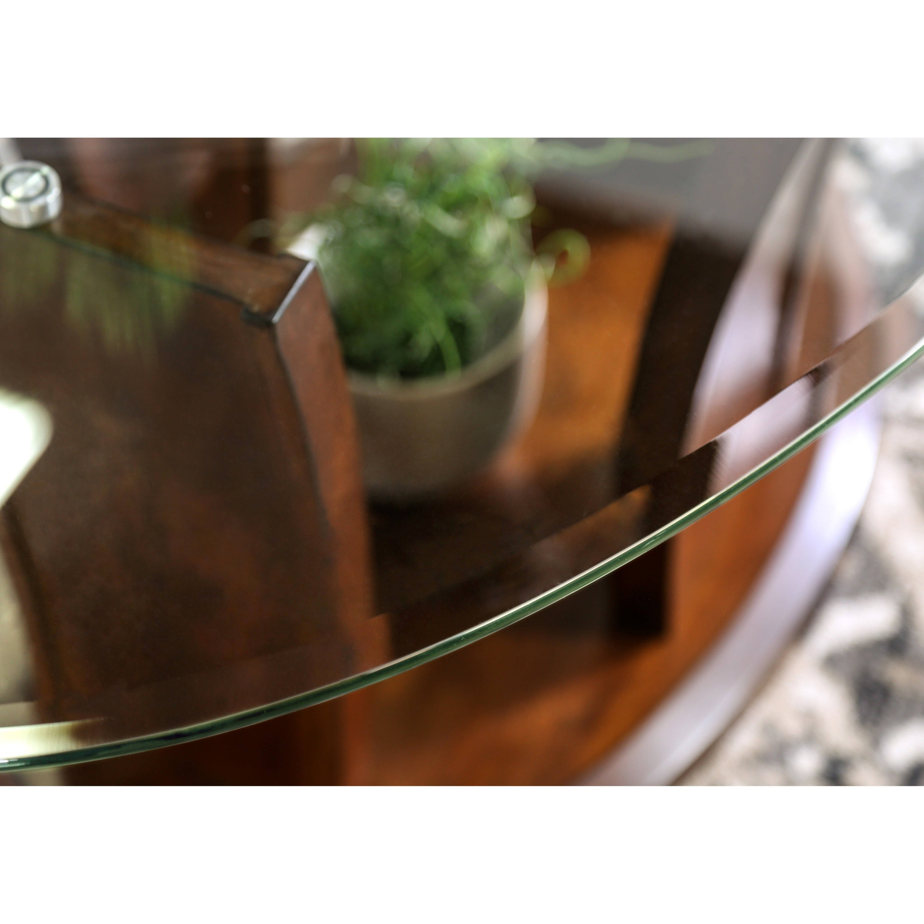 Strick u0026 Bolton Ivie Hill Dark Cherry Beveled Glass Top End Table
