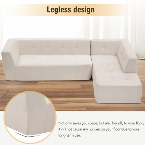 110.2 X 72.8'' Modular Sectional Couch,Chenille Fabirc L Shaped Sofa, 3 Seat Modern Corner Sofa Couch for Living Room, Office(not Include Pillow)