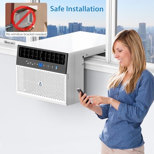 6000BTU Window Air Conditioner, AC Window Unit with Washable Filter, Remote Control, Quiet Operation, Fan, Cools Up to 370 Square Feet, 110V/60Hz