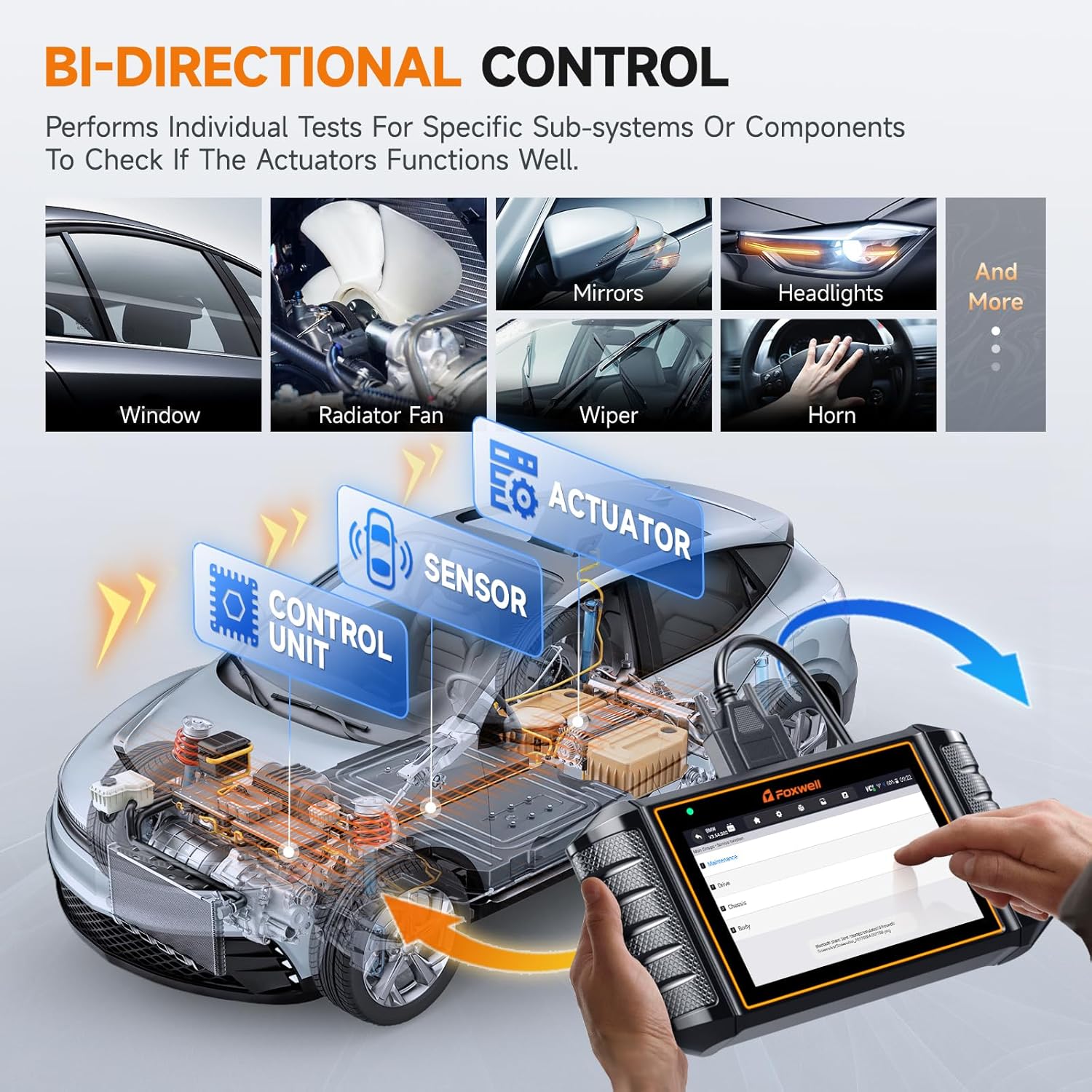 FOXWELL NT716 OBD2 Scanner Tablet ABS/SRS/Engine/Transmission Diagnoses with 9 Services Reset Injector Coding Battery Registration SAS TPMS EPB Throttle/ABS Bleeding/Oil Reset Light Fault Code Reader
