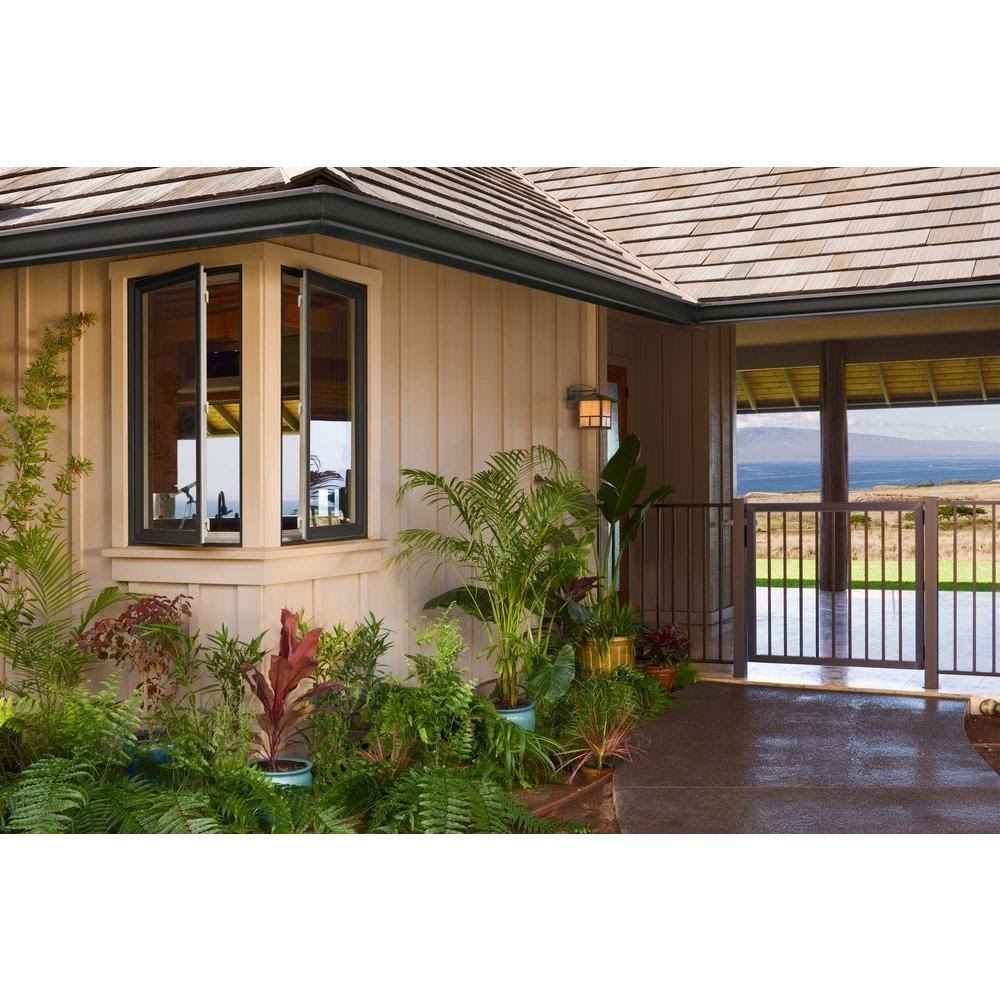 JELD-WEN 29.5 in. x 47.5 in. V-4500 Series Desert Sand Vinyl Left-Handed Casement Window with Fiberglass Mesh Screen CS2120