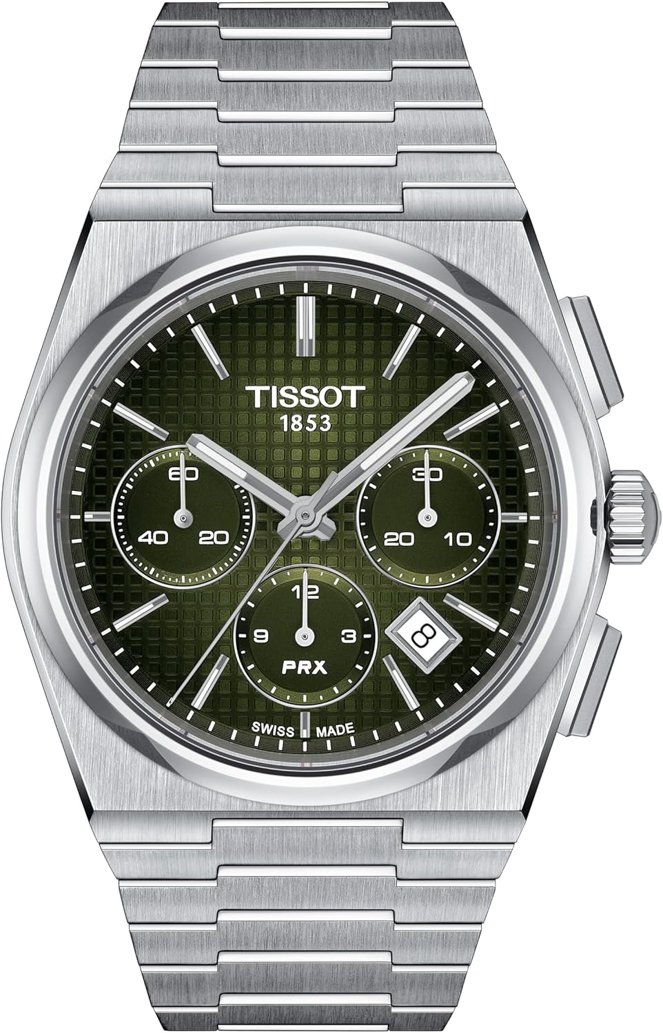 Tissot Mens PRX Automatic Chronograph 316L Stainless Steel case Automatic Watches, Grey, Stainless Steel, 13 (T1374271109100)