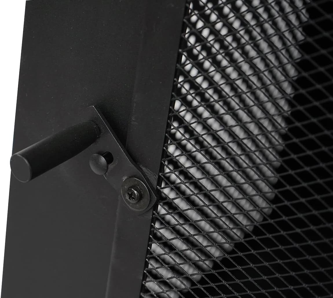 BLACK + DECKER Steel Woodburning Pyramid Chiminea Outdoor Fireplace Hinged mesh screen panel doors Black powder coated steel fire pit over 4 ft tall includes poker