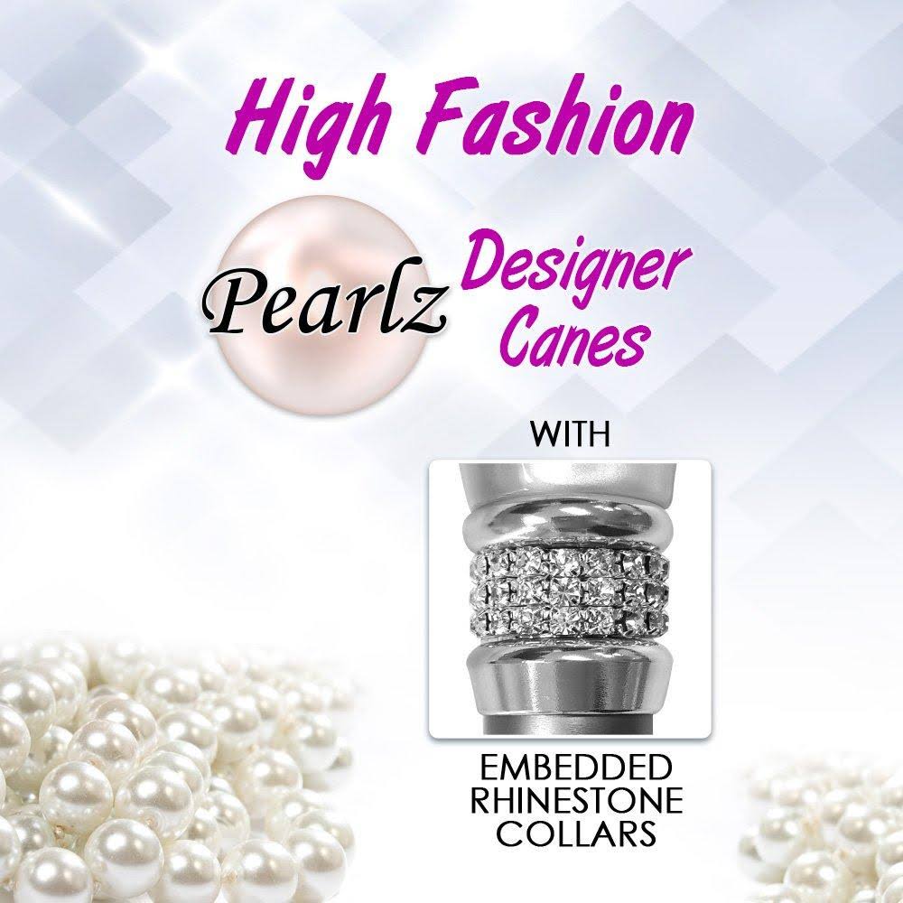 Royal Canes -Champagne Pearlz with Rhinestone Collar and Designer Adjustable Cane