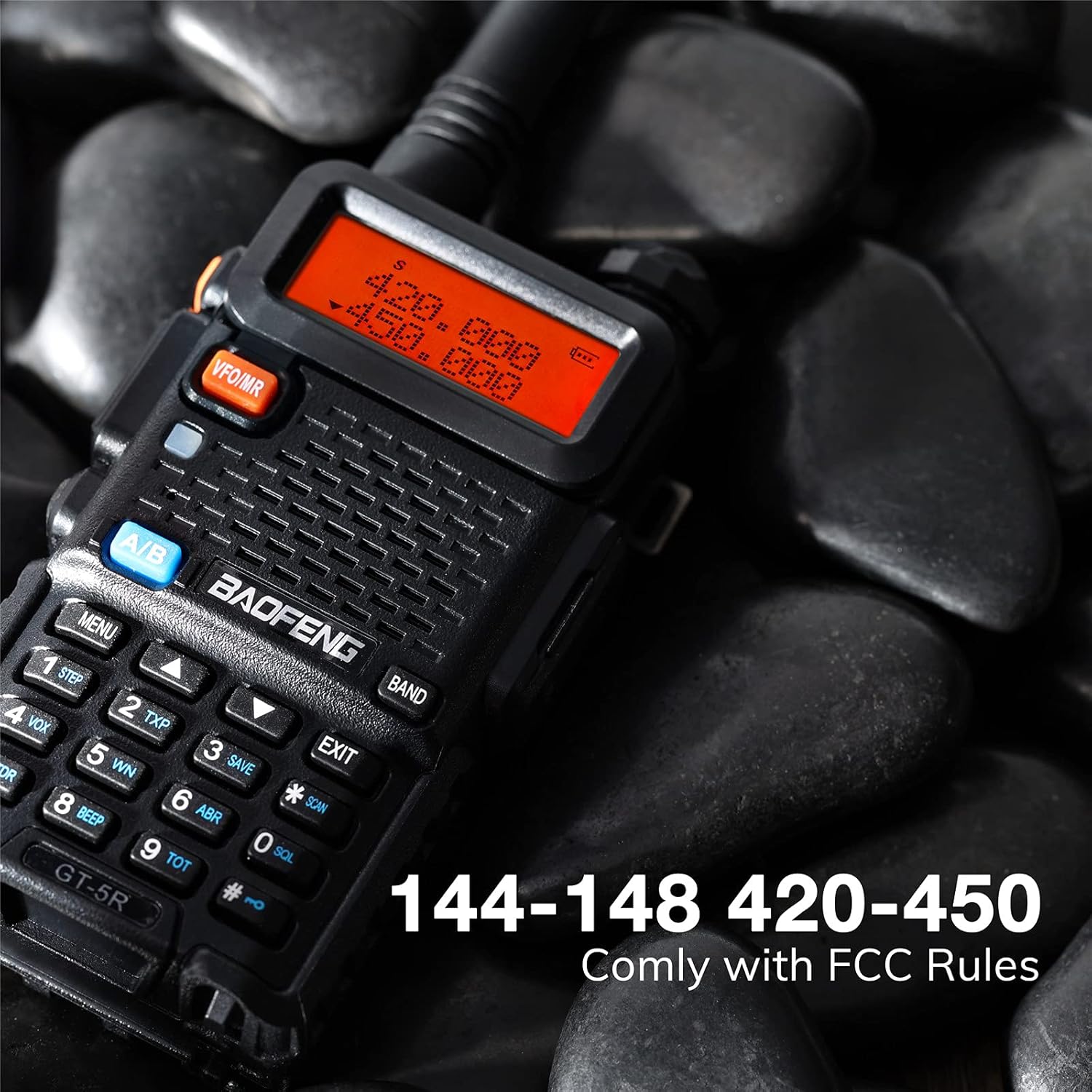 6pcs BAOFENG GT-5R Walkie Talkies Long Range, Legal Upgraded Two Way Radio for Adults, Dual Band 144-148MHz 420-450MHz, Ham Radio Rechargeable, with Six-Way Charger and Programming Cable