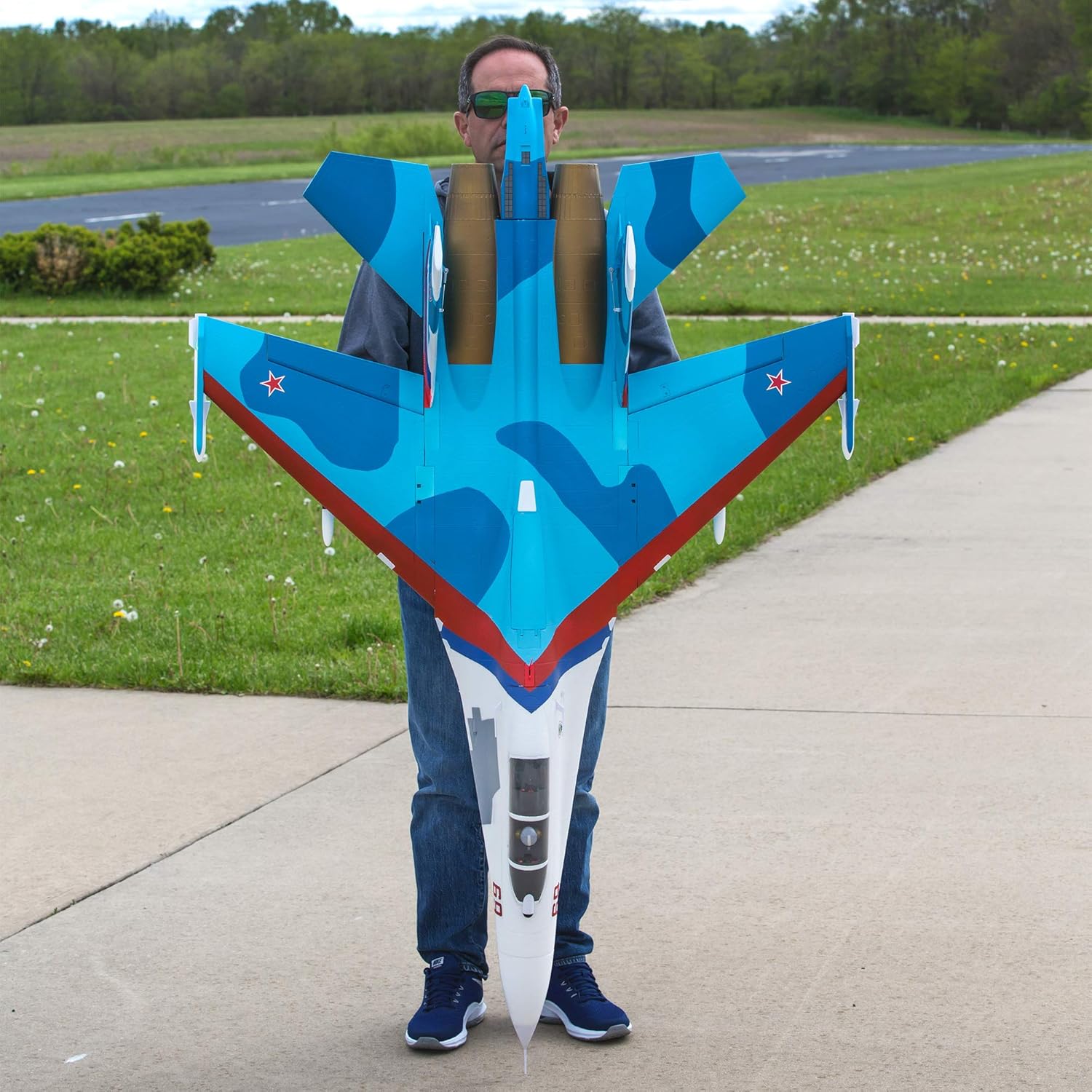 E-flite RC Airplane SU-30 Twin 70mm EDF BNF Basic (Transmitter, Battery and Charger not Included) with AS3X & Safe Select, 1100mm, EFL01050