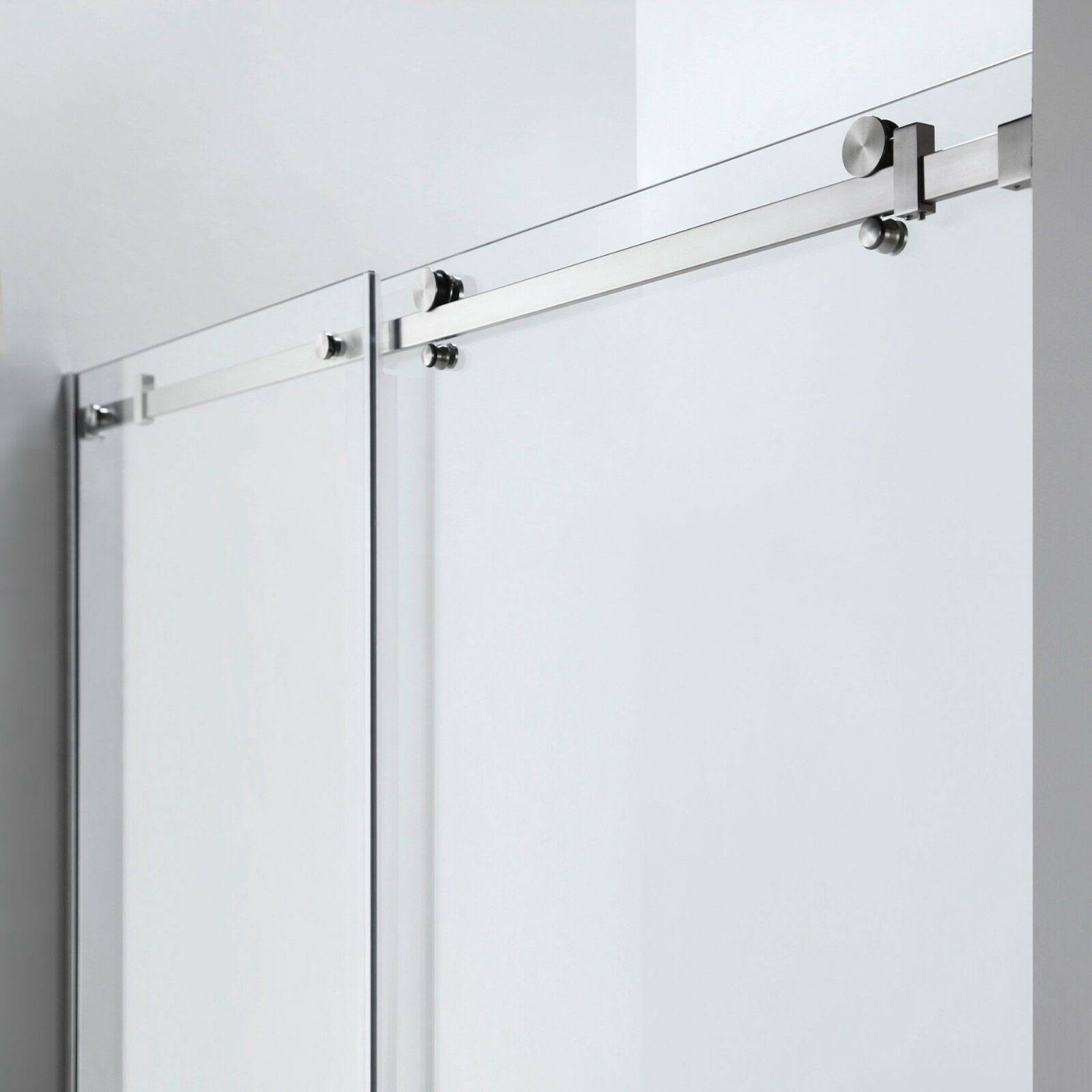 LessCare Ultra-B 58-62W x 60H Bathtub Doors, Semi-frameless, Chrome Finish (Brushed Nickel Finish)