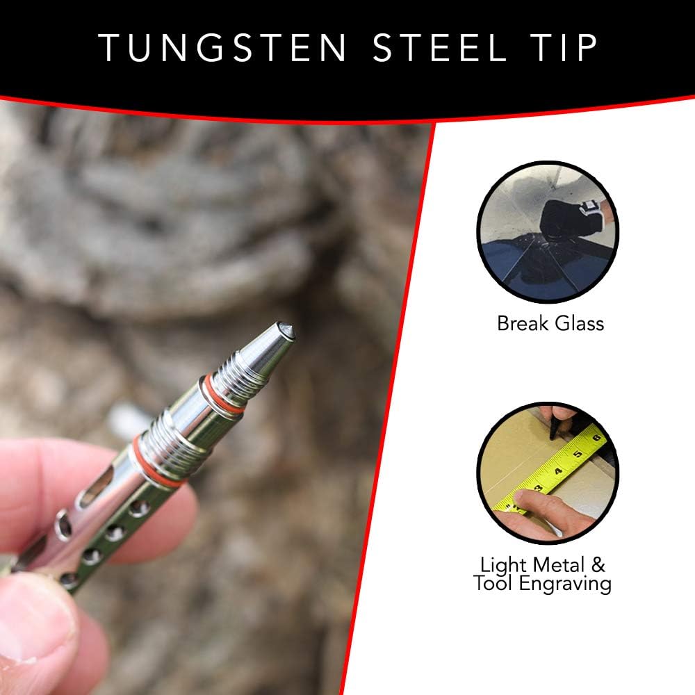 ZEROHOUR APEX Titanium Tactical Pen with Tungsten Tip | Glass Breaker and Self-Defense | EDC Tactical Pen with Fisher Ink (Polish) Pack of 2