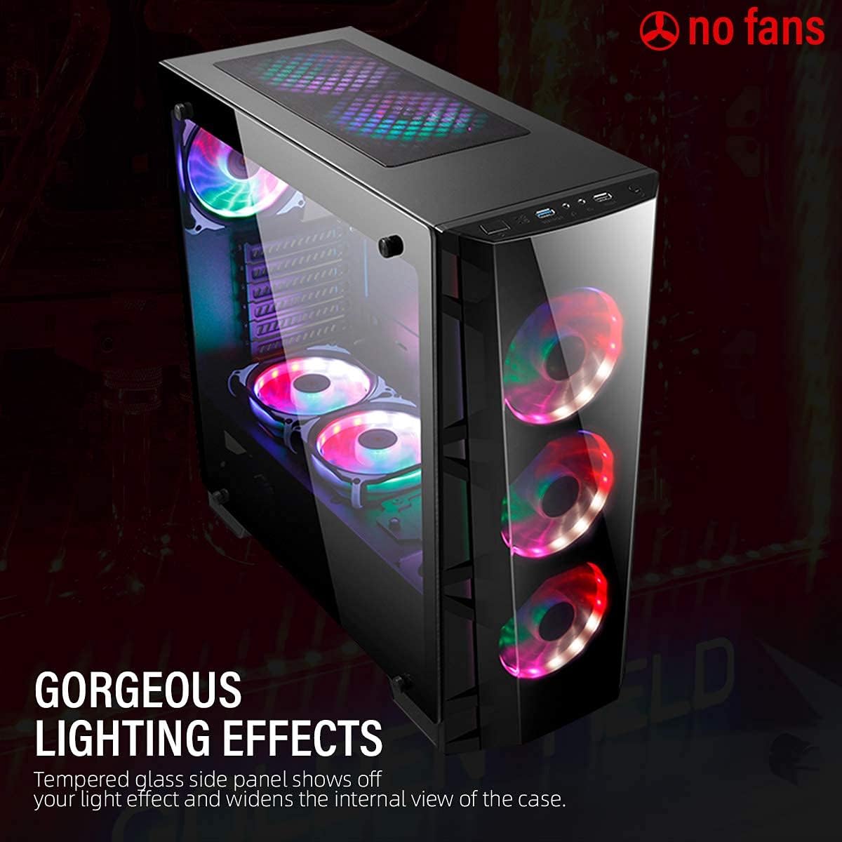 GOLDEN FIELD Z7 Computer Case Gaming PC Case ATX Case Micro ATX / ITX Mid Tower Desktop Computer Shell Case